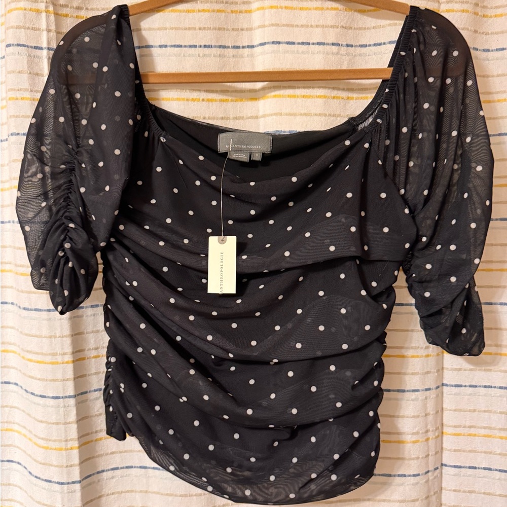 Black Polka Dot Top